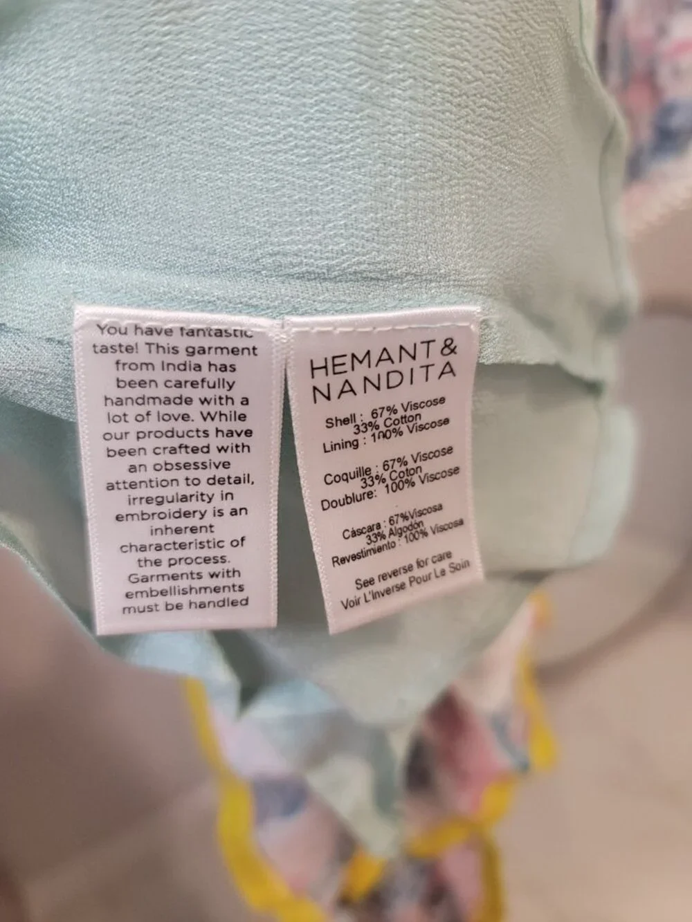 Hermant And Nandita Hana Dress Size Xs Multicolor